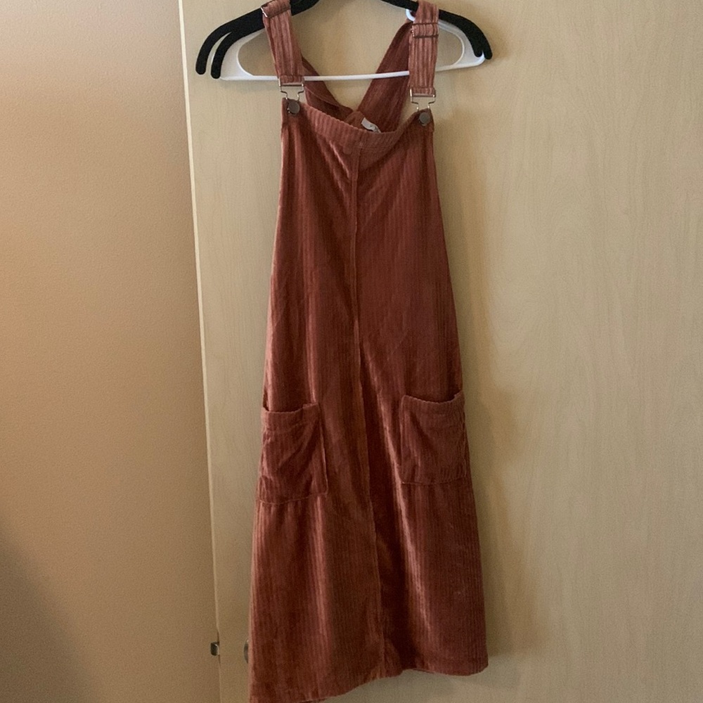 Petal and pup overall velvet mini dress with pockets